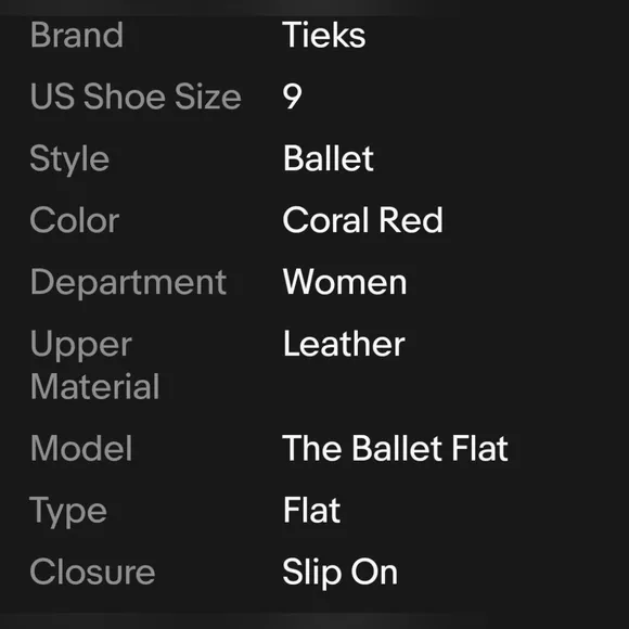 Tieks Coral Red Leather The Ballet Flat Chic Comfort Travel Shoes 9 EUC 👀