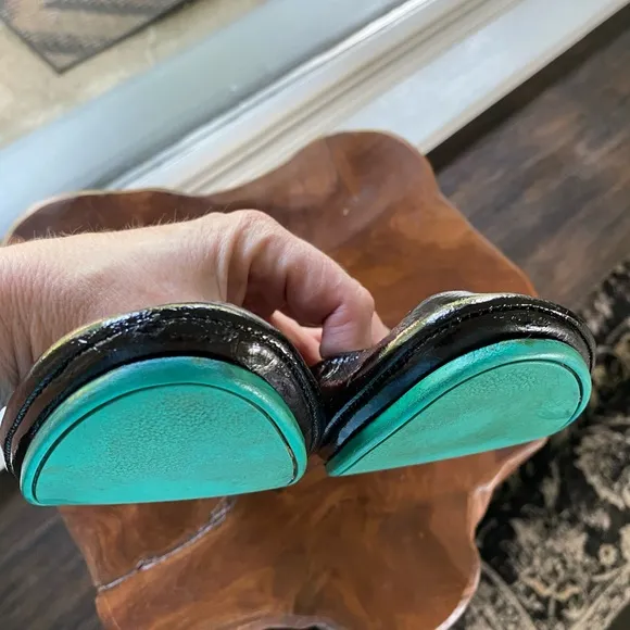 🖤Tieks in BLACK size 7 women's travel flats all-leather rubber soles teal