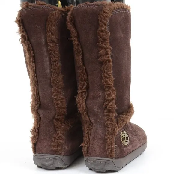 Timberland 61642 Women's Shearling Brown Suede Pull-On Boot 6.5