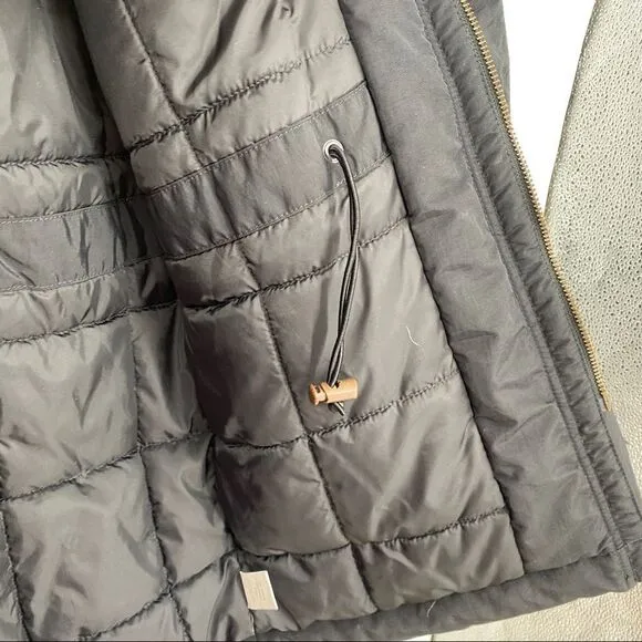 Timberland Fur Trim Quilted Button Pocketed Zip Parka Jacket outerwear urban