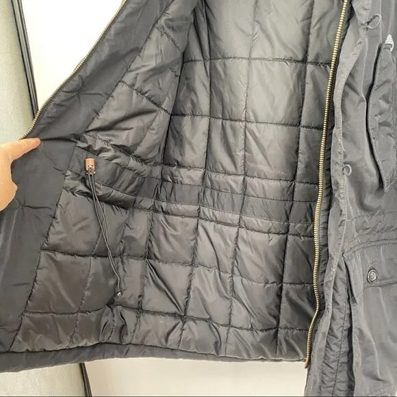 Timberland Fur Trim Quilted Button Pocketed Zip Parka Jacket outerwear urban