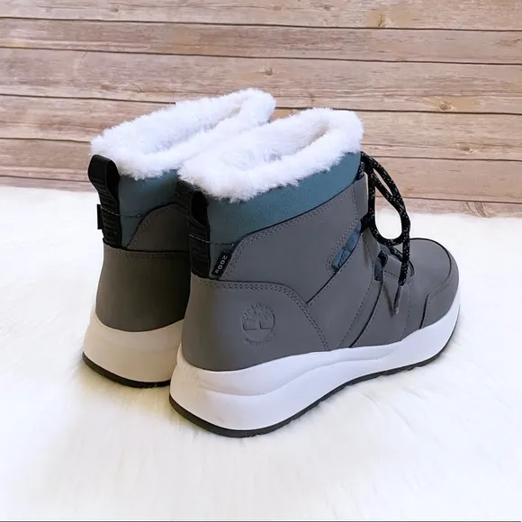 Timberland Women’s Boroughs Project Grey Waterproof Winter Pull On Boots