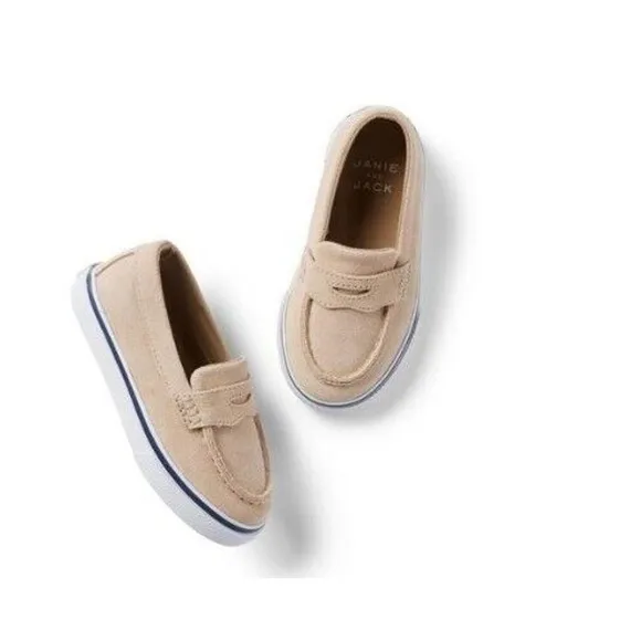 Toddler Janie And Jack Tan Suede Leather Penny Loafers Size 6