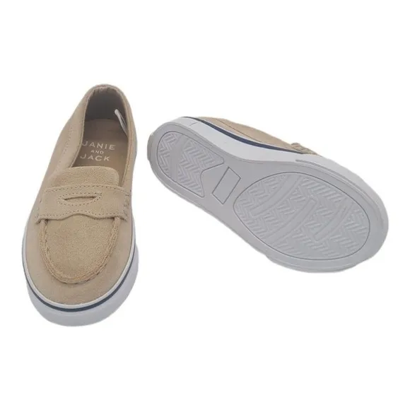 Toddler Janie And Jack Tan Suede Leather Penny Loafers Size 6