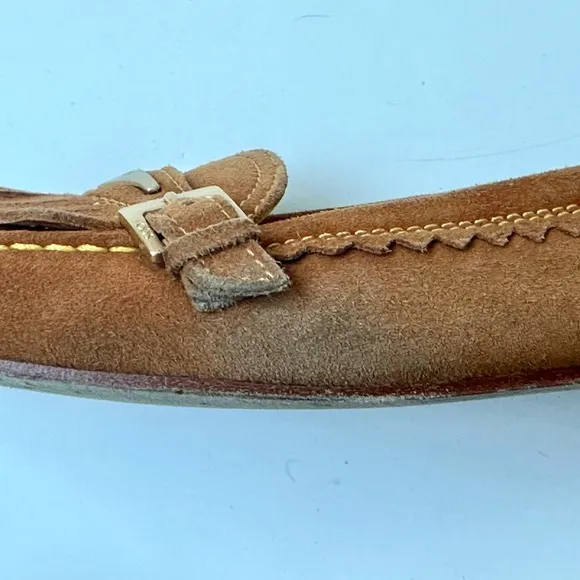 Tod’s Suede Loafers, light brown, logo, size 36.5, US 6.5