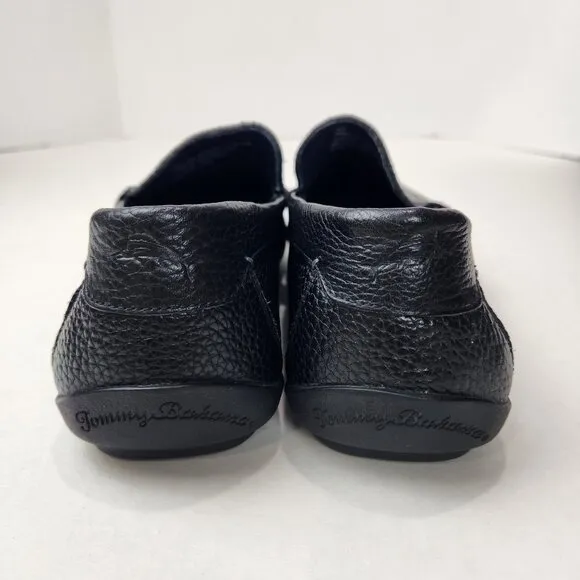 Tommy Bahama Nassau Venetian Loafer Mens 10 D Black Leather Slip On Comfort