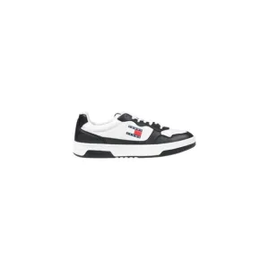 Tommy Hilfiger Jeans Leather Lace-Up Sneakers with Rubber Sole Men White