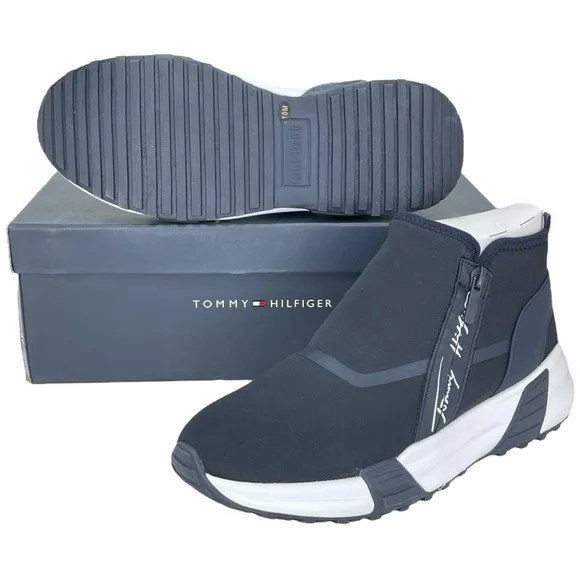Tommy Hilfiger Morney Navy Stretch Womens Fashion Sneakers Size 10M