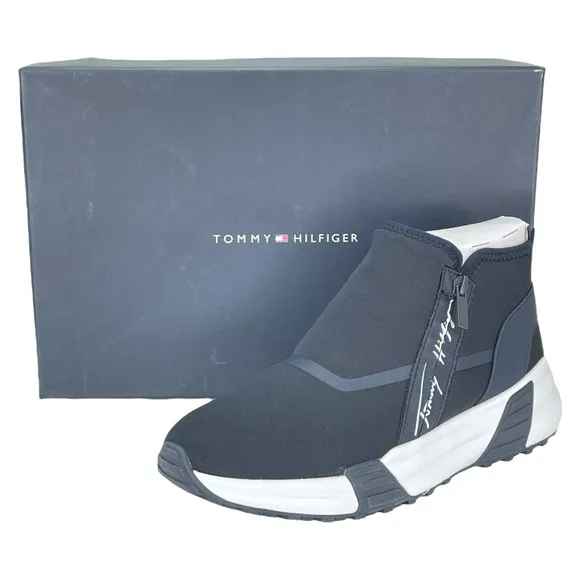 Tommy Hilfiger Morney Navy Stretch Womens Fashion Sneakers Size 10M