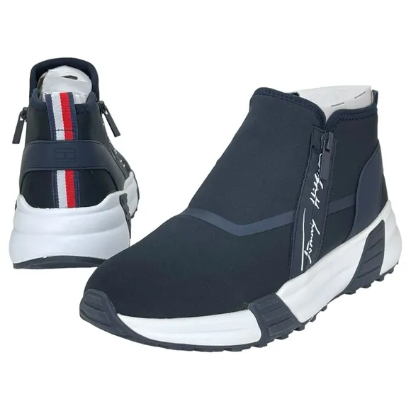 Tommy Hilfiger Morney Navy Stretch Womens Fashion Sneakers Size 10M