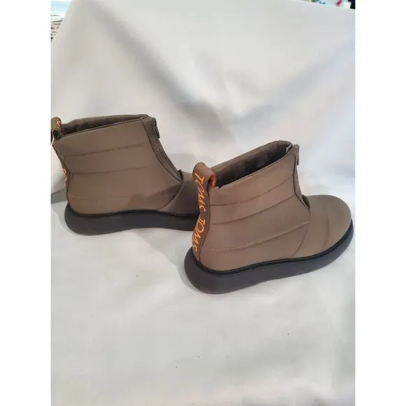 Toms Puffer Womens Front Zip Quilted Ankle Boots size7.5. S69