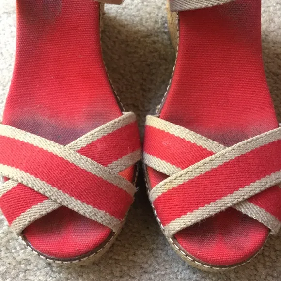 Tory Burch Adonis Red Espadrilles Wedges size 11