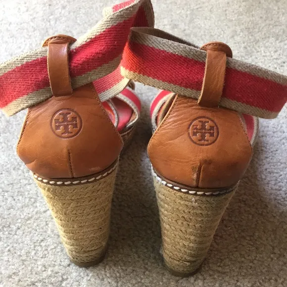 Tory Burch Adonis Red Espadrilles Wedges size 11
