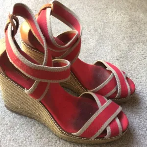 Tory Burch Adonis Red Espadrilles Wedges size 11