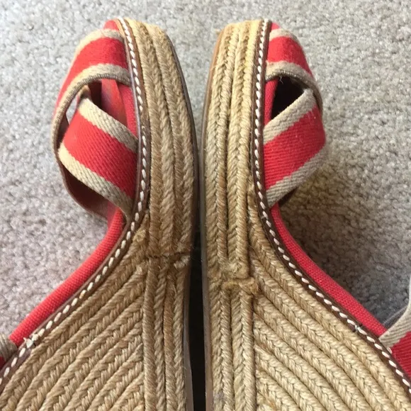Tory Burch Adonis Red Espadrilles Wedges size 11