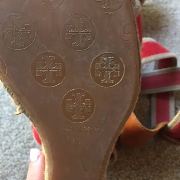 Tory Burch Adonis Red Espadrilles Wedges size 11