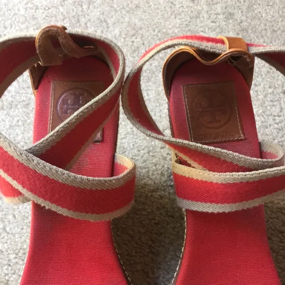 Tory Burch Adonis Red Espadrilles Wedges size 11