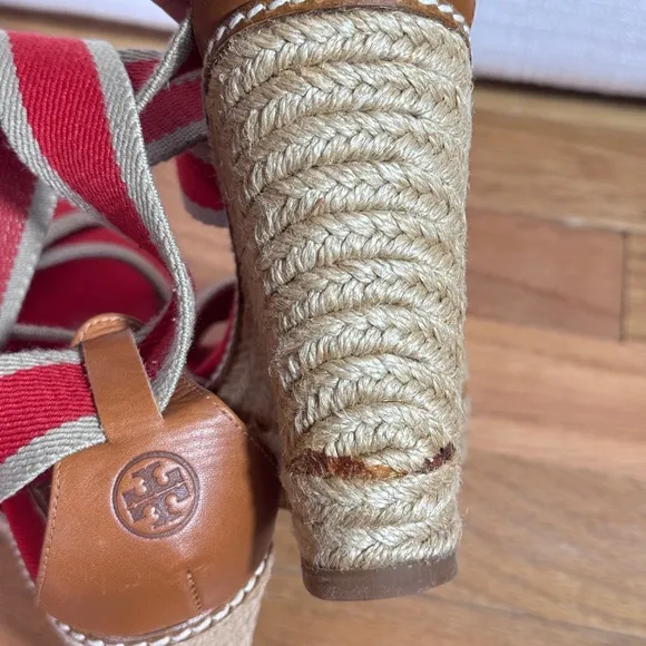 Tory‎ Burch Adonis Red Rope Wedges Wedge Espadrilles Size 7B