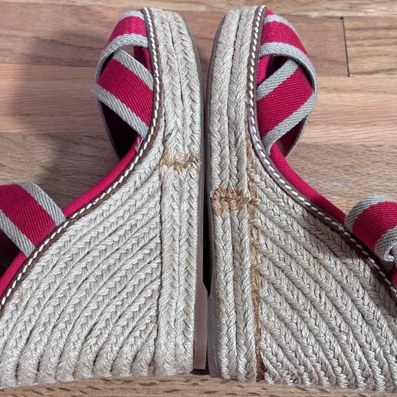 Tory‎ Burch Adonis Red Rope Wedges Wedge Espadrilles Size 7B