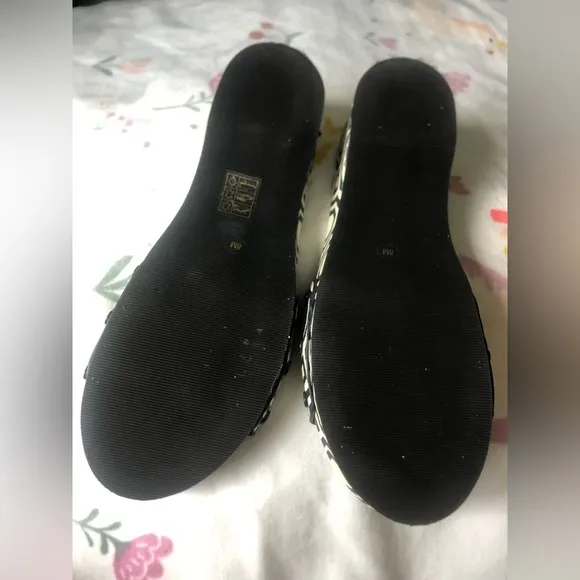 TORY BURCH &quot;NOAH&quot; LEATHER NAVY/CREAM CHUNKY SLIDE
