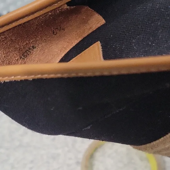 Tory Burch Black and Tan Espadrille Flats