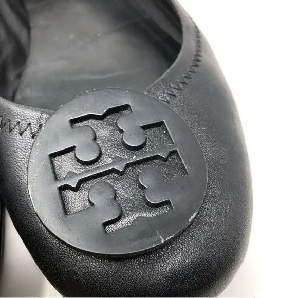 Tory Burch Black Minnie Travel Ballet Flats Size 7.5
