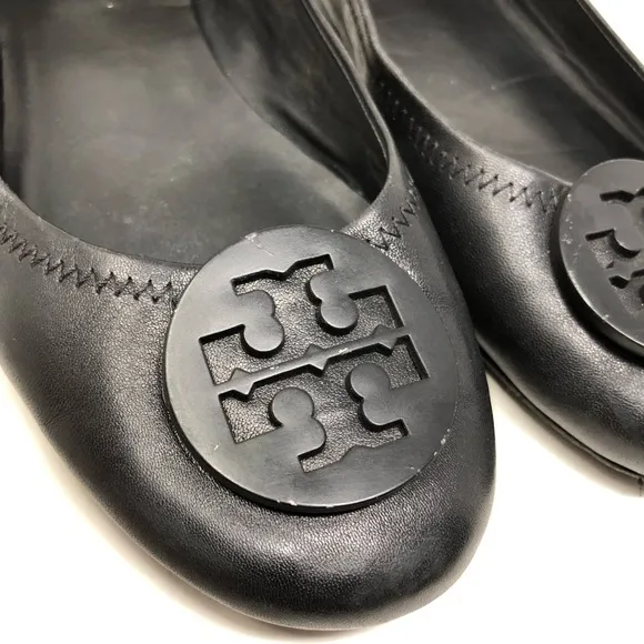 Tory Burch Black Minnie Travel Ballet Flats Size 7.5