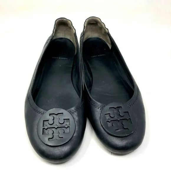 Tory Burch Black Minnie Travel Ballet Flats Size 7.5