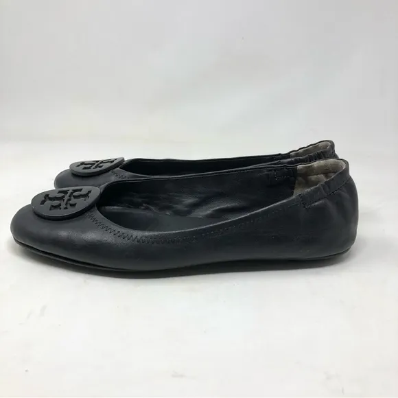Tory Burch Black Minnie Travel Ballet Flats Size 7.5