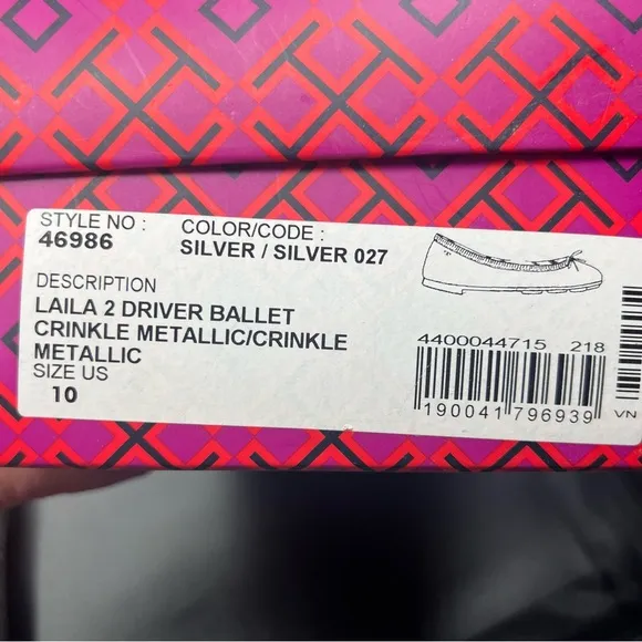 Tory Burch Laila 2 driver  Silver Ballet Flats
