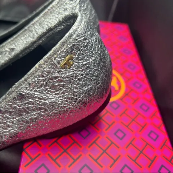 Tory Burch Laila 2 driver  Silver Ballet Flats