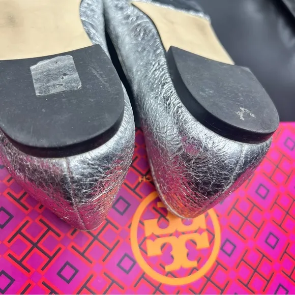Tory Burch Laila 2 driver  Silver Ballet Flats