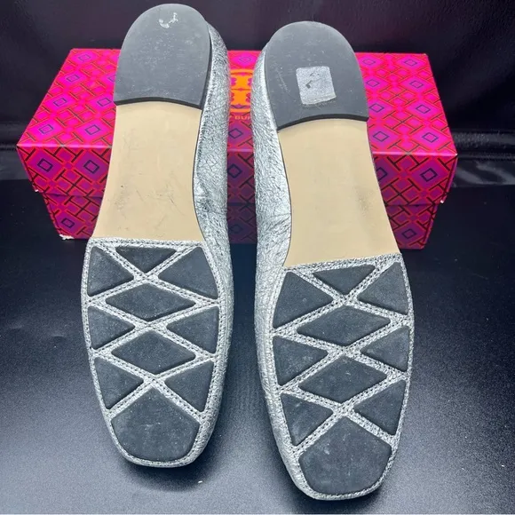 Tory Burch Laila 2 driver  Silver Ballet Flats