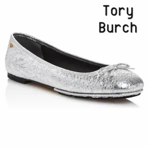 Tory Burch Laila 2 driver  Silver Ballet Flats