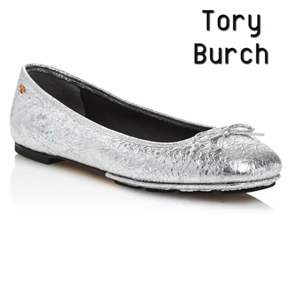 Tory Burch Laila 2 driver  Silver Ballet Flats