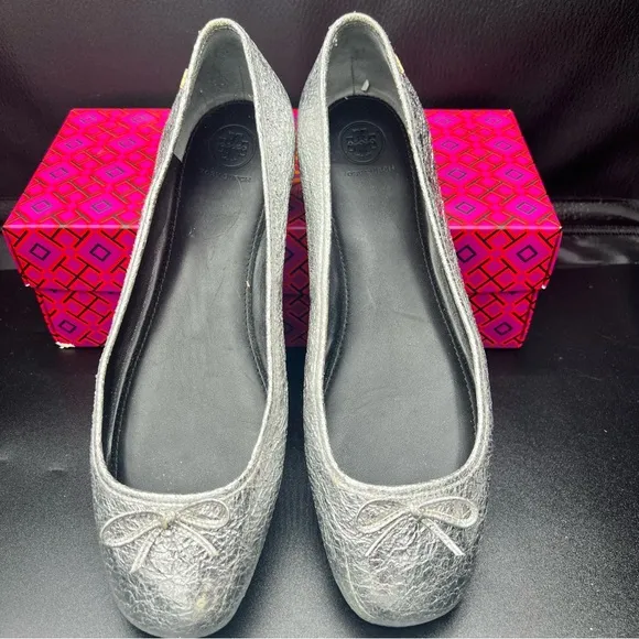 Tory Burch Laila 2 driver  Silver Ballet Flats