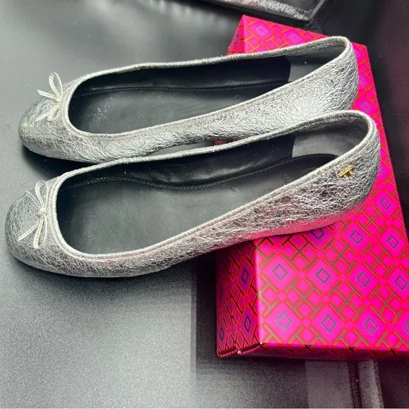 Tory Burch Laila 2 driver  Silver Ballet Flats