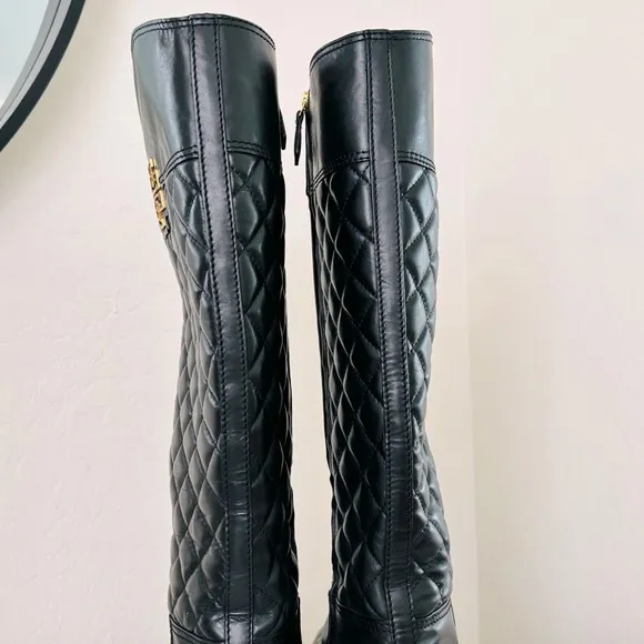 Tory Burch Melinda Quilted Leather Riding Boots Size 10