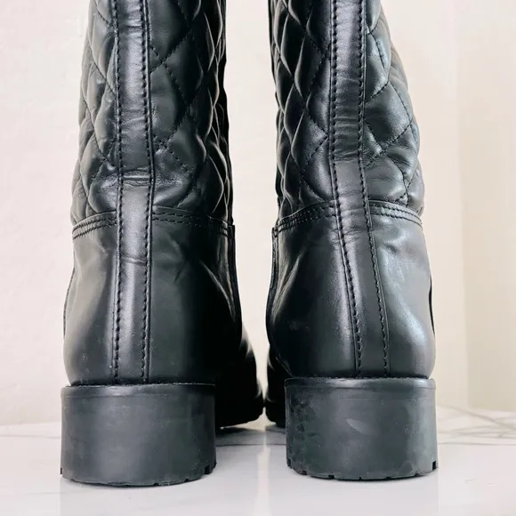 Tory Burch Melinda Quilted Leather Riding Boots Size 10