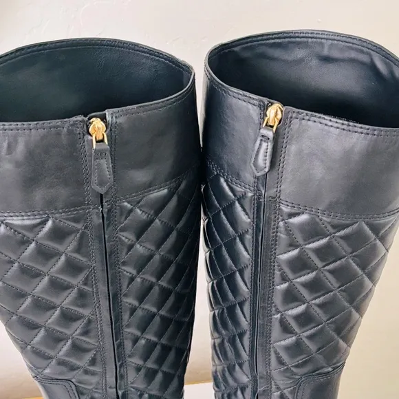 Tory Burch Melinda Quilted Leather Riding Boots Size 10