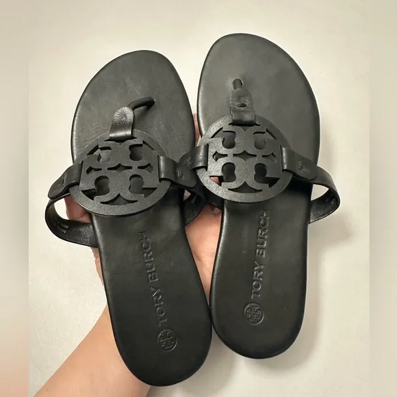 Tory Burch ‘MILLER’ Slides Soft Sandal in Perfect Black