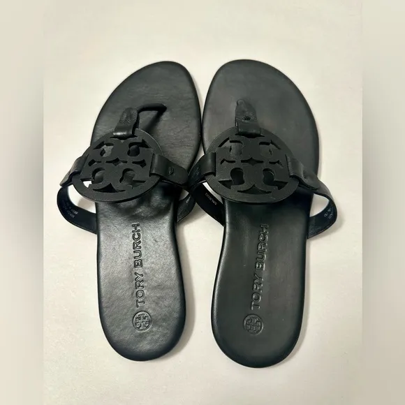 Tory Burch ‘MILLER’ Slides Soft Sandal in Perfect Black
