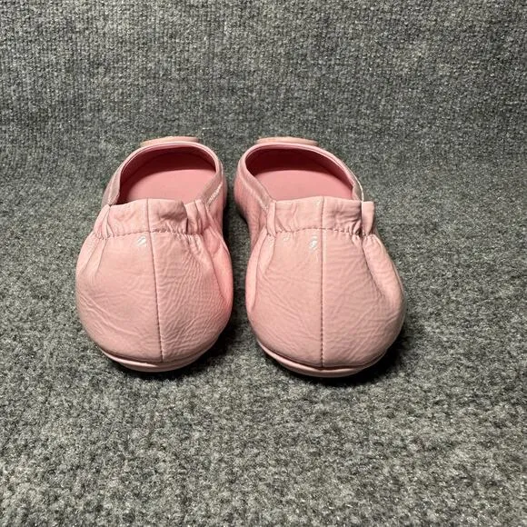 Tory Burch Minnie Travel 75472 Womens 8M Ballet Flats Pink Casual Slip On Shoes