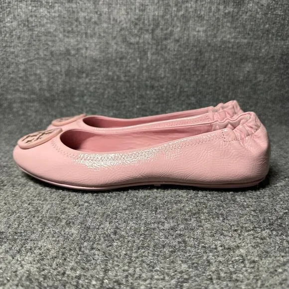 Tory Burch Minnie Travel 75472 Womens 8M Ballet Flats Pink Casual Slip On Shoes