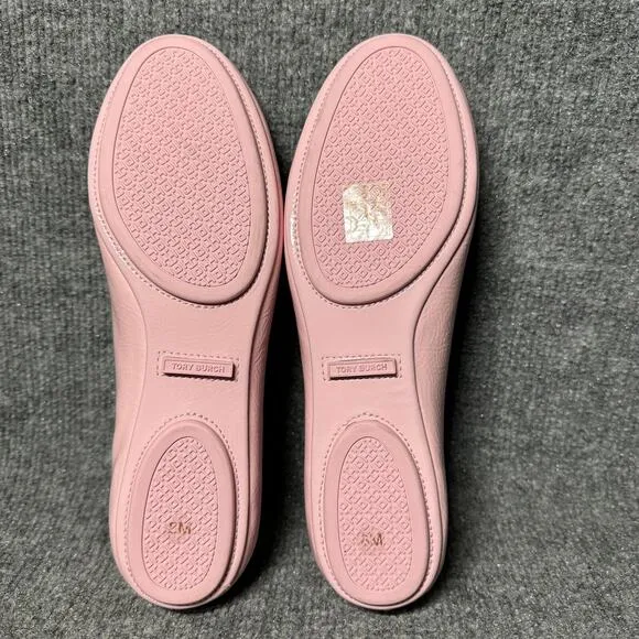 Tory Burch Minnie Travel 75472 Womens 8M Ballet Flats Pink Casual Slip On Shoes