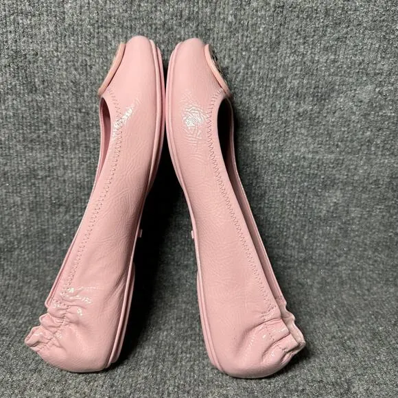 Tory Burch Minnie Travel 75472 Womens 8M Ballet Flats Pink Casual Slip On Shoes