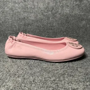 Tory Burch Minnie Travel 75472 Womens 8M Ballet Flats Pink Casual Slip On Shoes