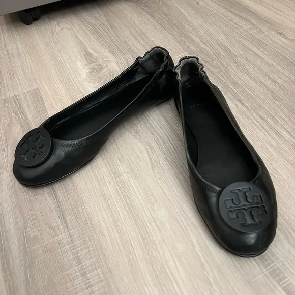 Tory Burch Minnie Travel Black Ballet Flats
