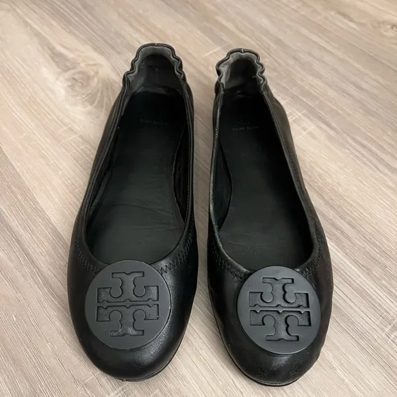 Tory Burch Minnie Travel Black Ballet Flats