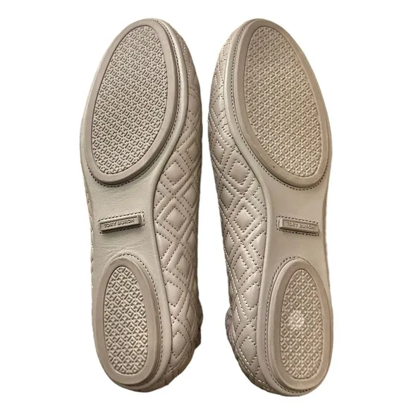 Tory Burch Minnie Travel Dust Storm Gold Quilted Ballet Flats  Gold 8.5 NWOT NEW